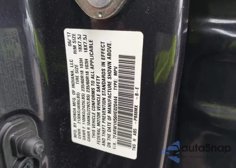 2017 Honda Cr-V Ex from USA, damaged, VIN 7FARW1H56HE020444